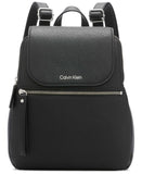 Calvin Klein Reyna Novelty Key Item Flap Backpack, Black/Silver Combo, One Size