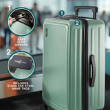 TRAVELARIM Luggage Sets 3 Piece, 20 Inch Carry on Luggage and 24 Inch Suitcases with Wheels Spinner, Durable Hard Shell Suitcase Set, Expandable Travel Suitcase, Sage Green