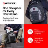 Wenger Synergy Laptop Backpack, Fits 16 Inch Laptop, Men's and Women's Laptop Bag, Black/Grey