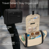 Briggs & Riley Deluxe Hangable Kit - Hanging Toiletry Travel Bag for Women & Men, Organizer for Bathroom Accessories, Makeup, & Skincare, Dopp Kit for Vacation - Baseline Collection, Black