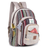 KayJayStyles Natural Handmade Large Multi Pocket Hemp Nepal Backpack | Backpacks4Less