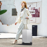 VentureVault All Aluminum Carry On Luggage 22x14x9 Airline Approved，Hard Shell Carry On Luggage, Zipperless Luggage Aluminum Suitcase Luggage (sliver, 20inch)