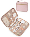 BAGSMART Electronics Travel Organizer, Portable Tech Accessories Cord Storage Case for Charging Cables, Pink