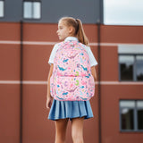 KingCheer Cute Kids Backpack for Girls and Boys Lightweight School Bag for Preschool, Primary,Teenage & Elementary Students Bookbag for Kids Aged 6-12(17inch, Pink Dinosaur Upgrade)