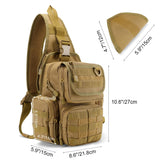 G4Free Tactical EDC Sling Bag Pack with Adjustable Holster Sling Shoulder Assault Range Backpack(Tan)