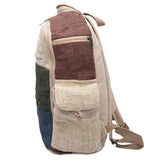 Large Hemp Backpack Multi 8 Functional Pocket Bag - Eco Friendly Unisex Rustic Durable Day Backpack by Freakmandu