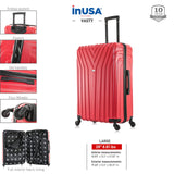 InUSA VASTY Luggage with Spinner Wheels | Durable Lightweight Hardside Suitcase, Travel Bag with Handle and Trolley, 28-Inch Large Checked Luggage | Red