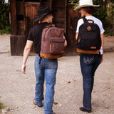 Wrangler Yellowstone Sturdy Backpack for Travel Classic Logo Water Resistant Casual Daypack for Travel with Padded Laptop Notebook Sleeve (Black Corduroy)