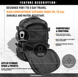Miramrax Tactical Backpack Military Army Daypack - Assault Pack for Men Molle Backpacks Bug Out Bag 3 Day Pack for Hiking Camping Travel Hunting Rucksack Trekking Black