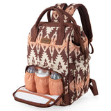 Wrangler Aztec Backpack Organized Daypack Travel Baby Bag with Stroller Strap and Side Bottle Pockets WG2204-9110BR