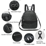 VANSARTO Mini Backpack Purse for Women Multi Pocket Small Backpacks Ladies Convertible Shoulder Handbags Designer Travel Backpack with Wide Strap (Black)