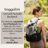 Baggallini Women's Carryall Packable Backpack, Mulberry