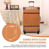 NZBZ Vintage Luggage Sets of 2, Vintage Suitcase Set for Women and Men, Cute Retro Luggage Sets Vintage Handmade Zipper Retro Trunk Luggage (Orange Brown, 14inch & 28inch)