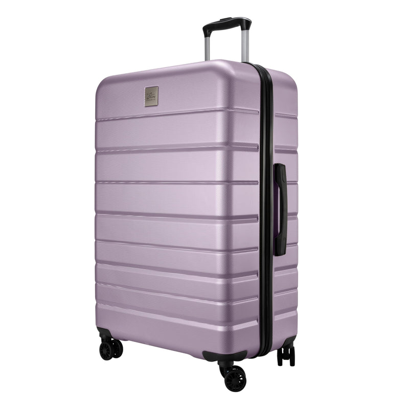 Skyway Epic 2.0 Hardside Lightweight and Durable ABS Shell Luggage, Spacious with Dual Spinning Wheels, Comfort Grip, Men and Women, 28-inch Large Check-In, Silver Lilac