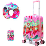 Homskiii 2 in 1 Suitcase for Kids 16inch Luggage Set for Girls Travel Suitcase Hard Shell Luggage Sets with Spinner Wheels Carry on Luggage Airline Approved