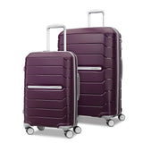 Samsonite Freeform 2-Piece Luggage Set - Carry-On & Large Checked Luggage with Dual Spinner Wheels - Durable Polypropylene Hardshell - TSA Lock, Airline-Approved - Expandable - Amethyst Purple