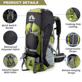 Night Cat Hiking Backpacks 70L Camping Backpacking Packs for Men Women Lightweight Outdoor for Mountaineering Traveling, No Internal Frame
