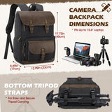 RAINSMORE Camera Bag Professional for DSLR/SLR Mirrorless Waterproof 15.6 Inch Laptop Photography Backpack with Side Access Rain Cover Tripod Holder Large Anti-Theft Camera Backpacks for Photographers