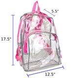 Eastsport Clear PVC Backpack Clear Bag for Concerts, Sports Events Festivals, College, Work, Pink