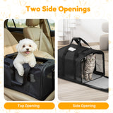 Simple Deluxe Airline-Approved Cat Carrier, 17" x 12" x 12", Soft-Sided Pet Carrier for Cats, Small Dogs, Kittens & Puppies up to 17 lbs, Durable & Collapsible Travel Carrier, Black