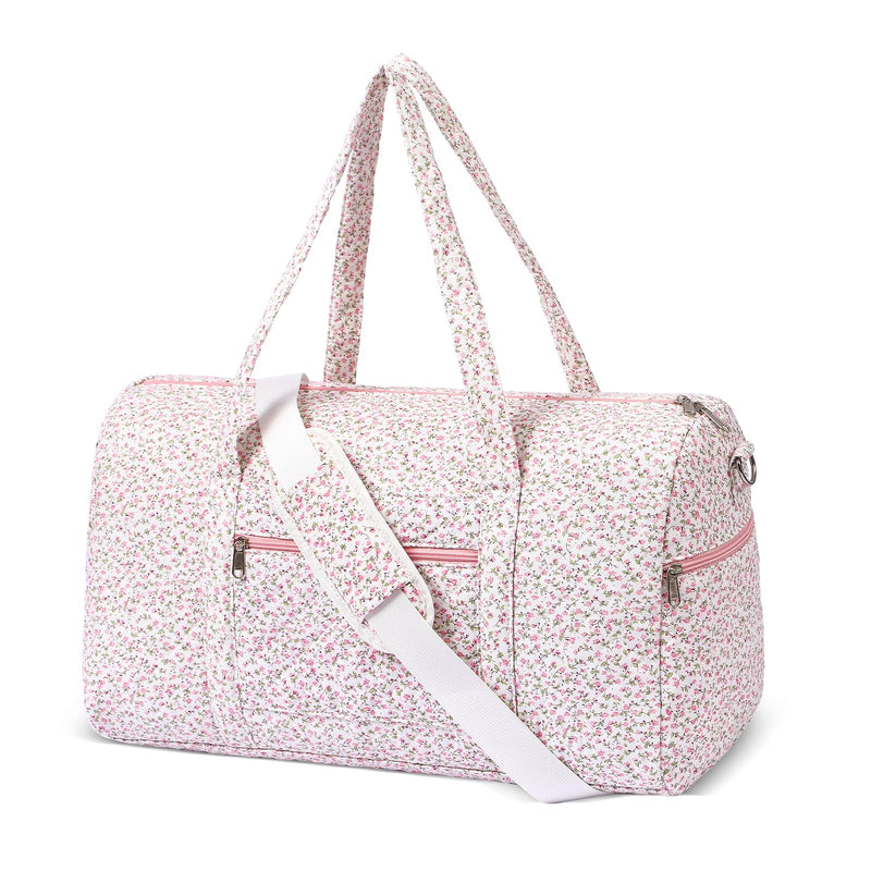 Gym Bag for Women, Cute Duffle Bag, Quilted Duffle Bag for Travel, Floral Duffle Bags, Weekend Bag with Zipper Pocket Dance Bag Organizer