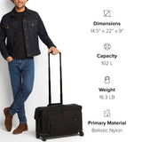 TUMI - Alpha Garment 4 Wheeled Carry-On - Garment Compartment Fits 6 Suits or Dresses - Carry On Luggage for Travel - Black