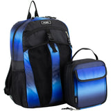 FUEL Backpack with Lunch Box Combo – 18.5 Inches Two Compartment Water Resistant Durable Adjustable Straps with Side Water Bottle Pockets 2 in 1 Set – Blue Ombre