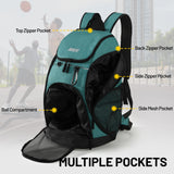 MIER Gym Backpack 40L Basketball Backpack with Ball Compartment & Shoes Storage Multi-Functional Sports Soccer Bag Large Equipment Back Pack Volleyball Backpacks for Men Women, Light Green