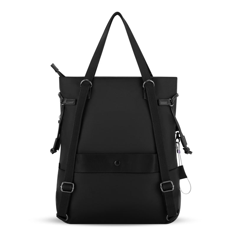 Sherpani Tempest, Anti Theft Convertible Backpack Tote, 14L Travel Backpack, Travel Gifts for Women, Handbags, RFID Protection, Metal Hardware, Fits 15” Laptop (No Sleeve) (Carbon Pro)