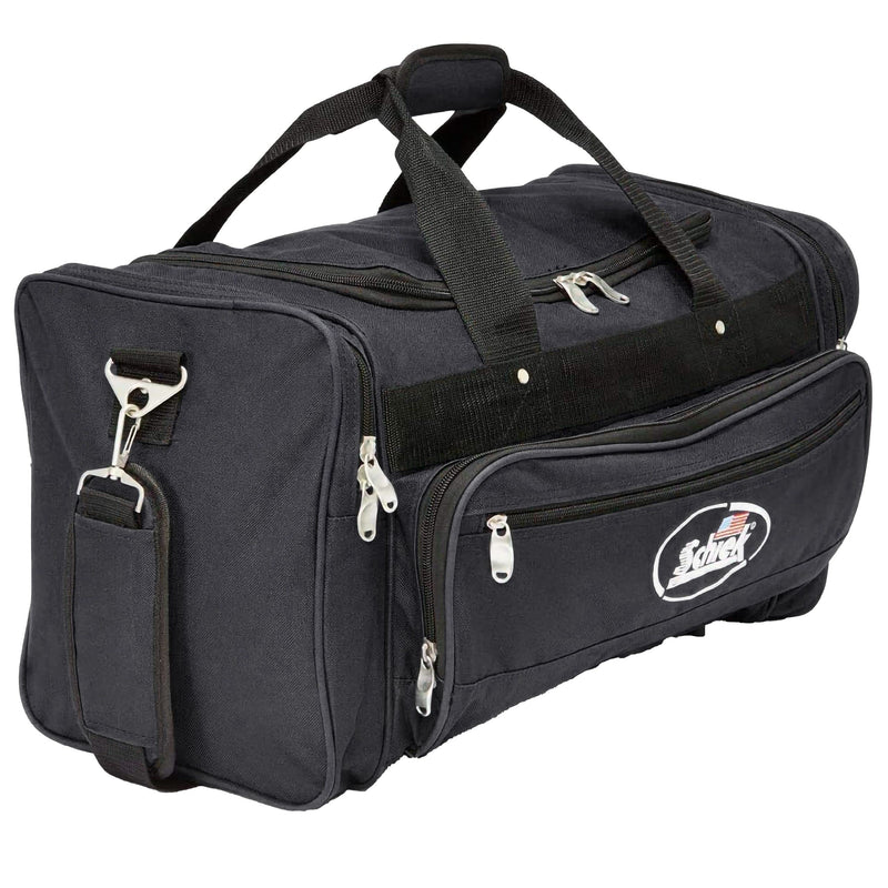 Schiek Sports Deluxe Gym Bag - Nylon Fabric Workout Bag with Adjustable Shoulder Strap