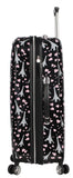 Betsey Johnson 26 Inch Checked Luggage Collection - Expandable Scratch Resistant (ABS + PC) Hardside Suitcase - Designer Lightweight Bag with 8-Rolling Spinner Wheels (Paris Love)