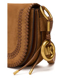 Michael Kors Women's Josie Medium Saddle Flap Messenger, Gold-Tone Hardware/Leather, Luggage