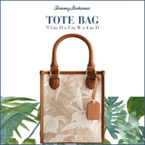 Tommy Bahama Women's Tote Bag, North South Floral Canvas Travel Purse Handbag with Adjustable Shoulder Strap and Leather Trim, Multi
