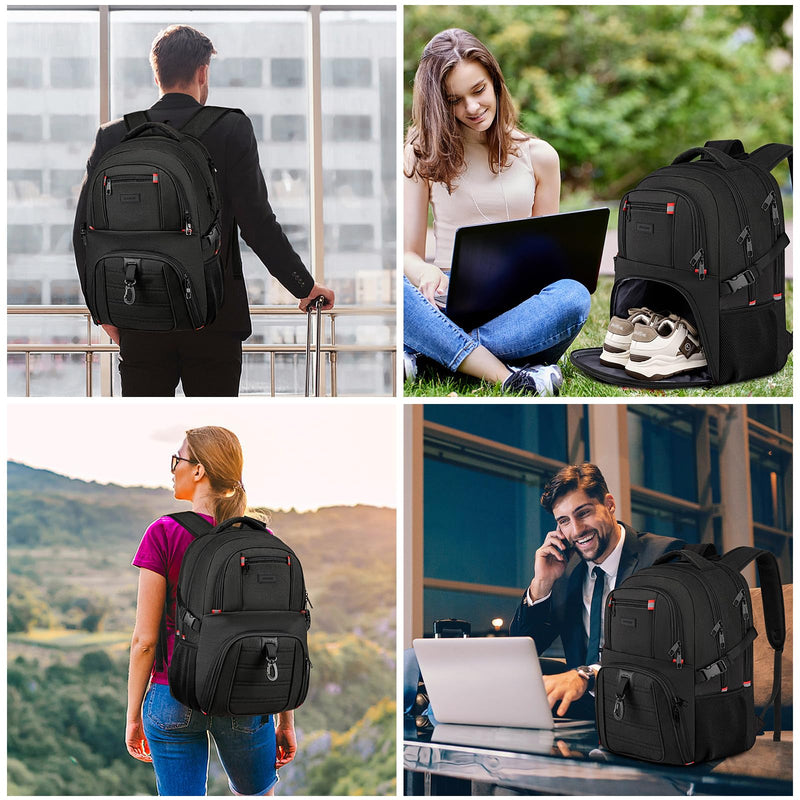 ZUBOND Backpack with Shoe Compartment for Men and Women, 17.3 Inch Laptop Travle Backpack with USB Port, Daypack Gym, Sports, Camping, Hiking