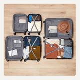 Amazon Basics 3-Piece Hardside Expandable Travel Luggage Set (21", 26", 30"), Scratch-Resistant Suitcases with Multi-directional Wheels, Carry-on and Checked Bags, Light Blue