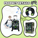 Homskiii Kids Suitcase Set for Boys Hardside Luggage with Spinner Wheels 2 Piece 16inch Toddler Suitcase for Boys Travel Carry on Luggage Airline Approved