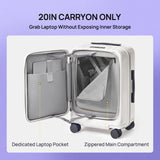 NINETYGO Carry On Luggage 22x14x9 Airline Approved, Top Opening Luggage 20 Inch Suitcase, Expandable, PC Hard Shell, Larger Capacity Carryon, TSA Lock, 360° Spinner Wheels (White)