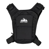 FROSTY PEAKS "Trail Runner Chest Pack, Black with Reflective Material, Phone Pocket, Multiple Storage Compartments, Lightweight Design | Backpacks4Less