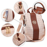 MKP COLLECTION Women Fashion Backpack Purse Multi Pockets Anti-Theft Rucksack Travel Shoulder Bag Handbag Set 2pcs