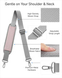 LUGGEX 56 Inch Shoulder Strap, SS01 Adjustable Replacement Belt with Padded Metal Hooks for Crossbody Duffel Messenger Sleeve Bag Brifcase, (SS01-Core, Pink)