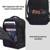 ECOHUB Travel Backpack 18x14x8 Spirit Airlines Personal Item Bag Carry On Backpack 13 Pockets Work Casual Daypack for Men Women Airline Approved Water Resistant Gym Backpack with Charging Port, Black