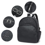 Telena Small Backpack Purse for Women Cute Mini Leather Travel Shoulder Bags Black