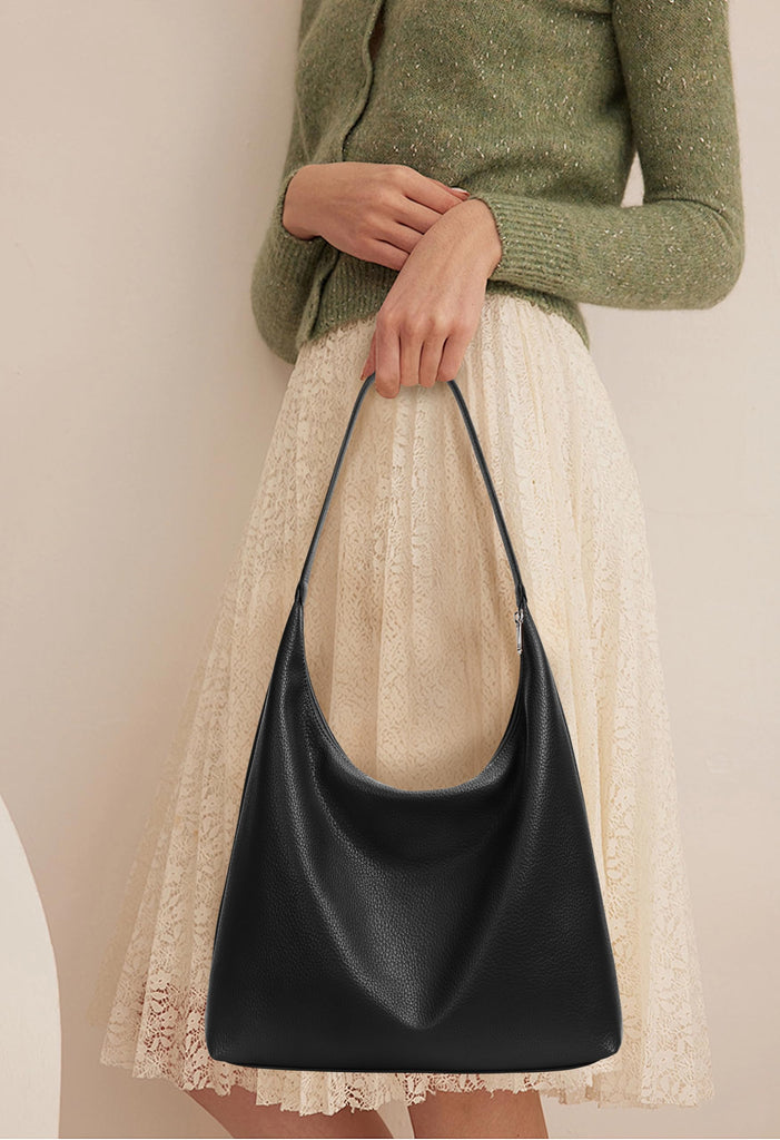 KALIDI Casual Tote Bag Vegan Leather Hobo Zipper Work Bag Weekender Shoulder for Women Shoulder Travel Purse