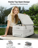 Hanke Hardside Expandable Carry On Luggage, 20 Inch Top Opening Trunk Luggages with Spinner Wheels, All-PC Hard Shell Carry-On Suitcase, Lightweight & TSA Airline Approved (Smoke White, 46L)