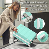 imiomo 3 Piece Luggage Sets,Suitcase with Spinner Wheels,Luggage Set Clearance for Women Man, Lightweight Rolling Hardside Travel Luggage with TSA Lock (Green, 5PCS)