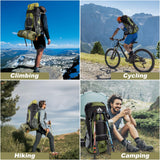 Night Cat Hiking Backpacks 70L Camping Backpacking Packs for Men Women Lightweight Outdoor for Mountaineering Traveling, No Internal Frame