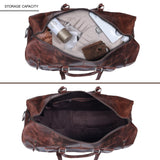 28" Large leather Travel Bag Duffel bag Gym sports flight cabin bag Leather Holdall Overnight Weekend Large luggage bag (28 inch)