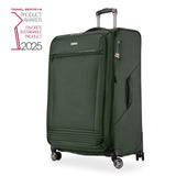 Ricardo Beverly Hills Avalon Softside Medium Check-In Luggage Made with Sustainable 100% Recycled PET (rPET), Lightweight, Eco-Friendly Travel, Expandable, Dual Spinner Wheels, Juniper Green, 28-inch