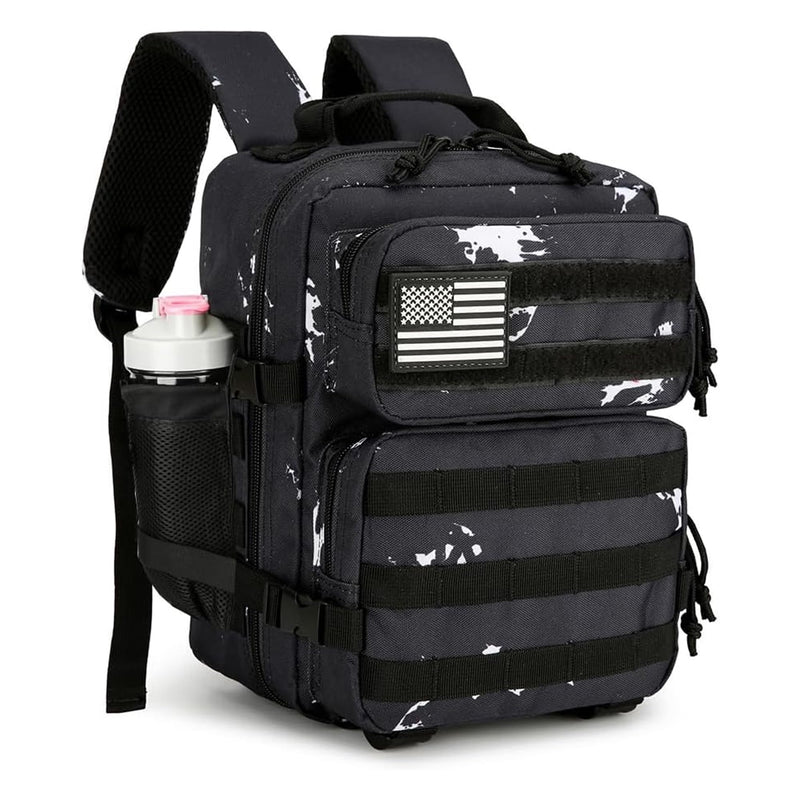 HongXingHai 9L Mini Tactical Backpack for Men and Women, Tactical Backpack Small for Hiking, Small Tactical Bag (Black Lightning)