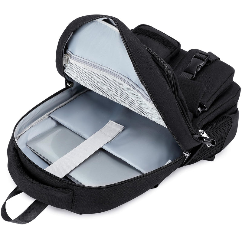 abshoo Large Heavy Duty Backpack For School College Bookbag Casual Multi Pocket Travel Backpacks (Black)